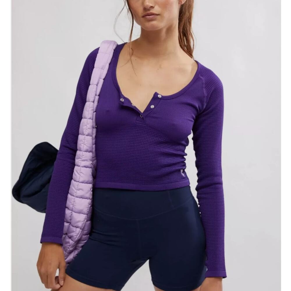 Free People Movement Purple Long Sleeve Top - Picture 4 of 5